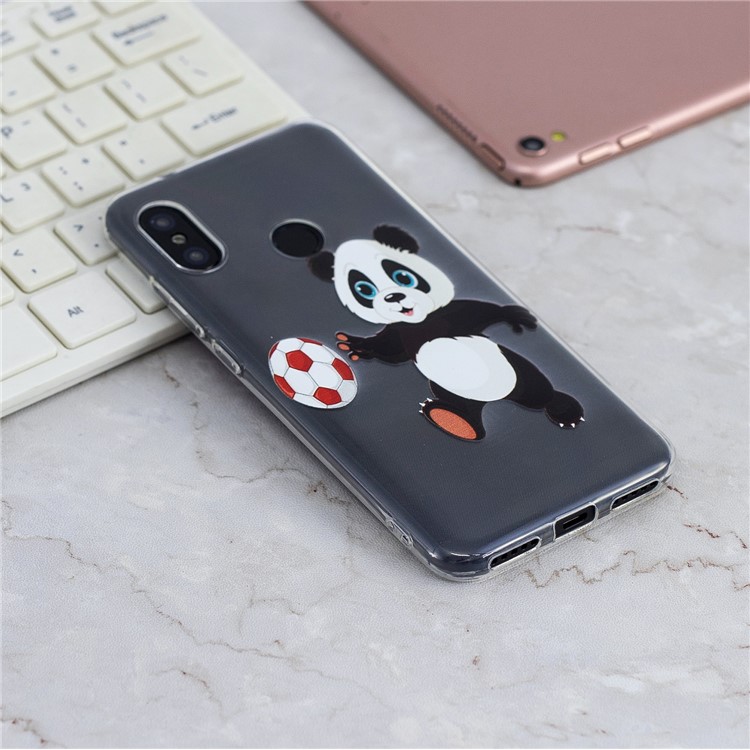 Pattern Printing TPU Cover Case for Xiaomi Mi A2 Lite / Redmi 6 Pro - Panda Playing Football-6