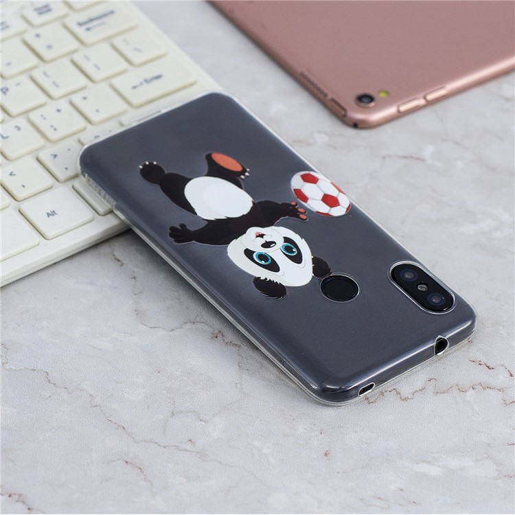 Pattern Printing TPU Cover Case for Xiaomi Mi A2 Lite / Redmi 6 Pro - Panda Playing Football-7