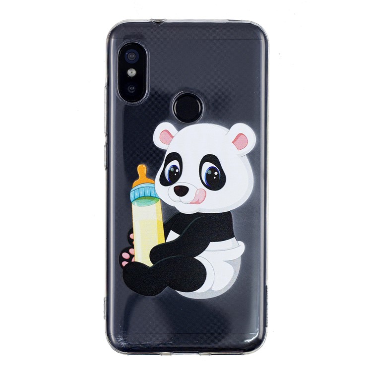 Pattern Printing TPU Soft Case for Xiaomi Mi A2 Lite / Redmi 6 Pro - Panda Holding a Bottle-2