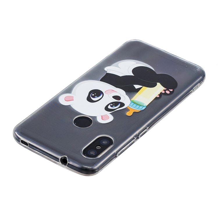 Pattern Printing TPU Soft Case for Xiaomi Mi A2 Lite / Redmi 6 Pro - Panda Holding a Bottle-4
