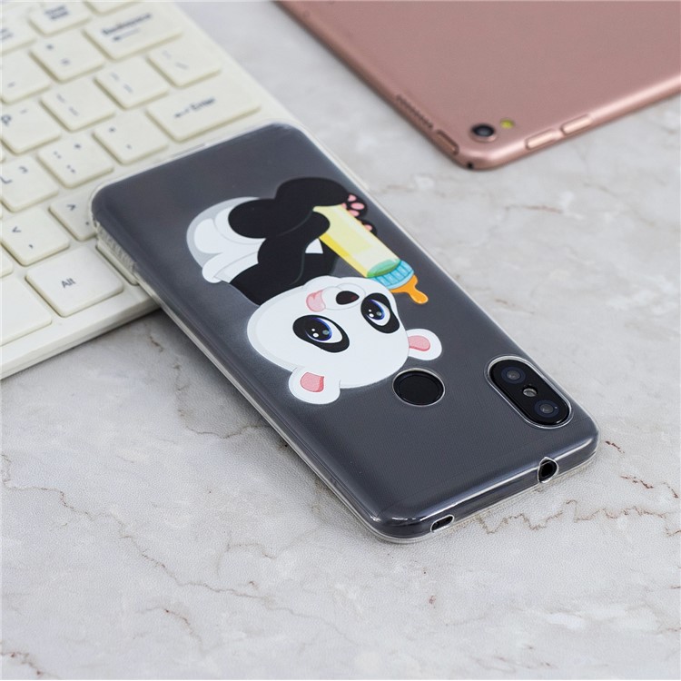 Pattern Printing TPU Soft Case for Xiaomi Mi A2 Lite / Redmi 6 Pro - Panda Holding a Bottle-7
