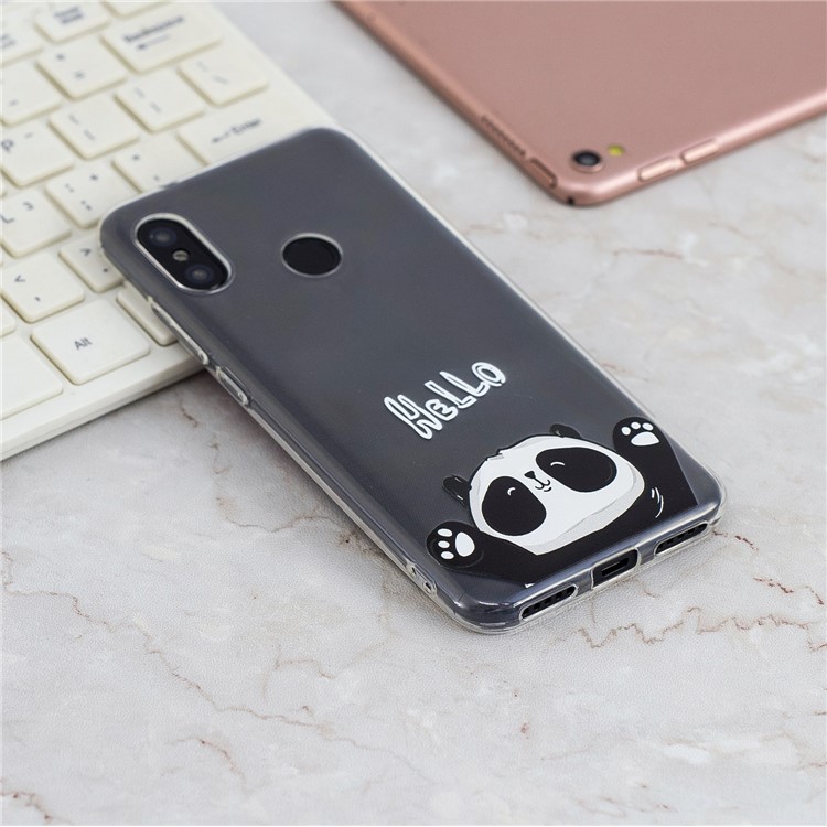 Pattern Printing TPU Flexible Case for Xiaomi Mi A2 Lite / Redmi 6 Pro - Cute Panda-6