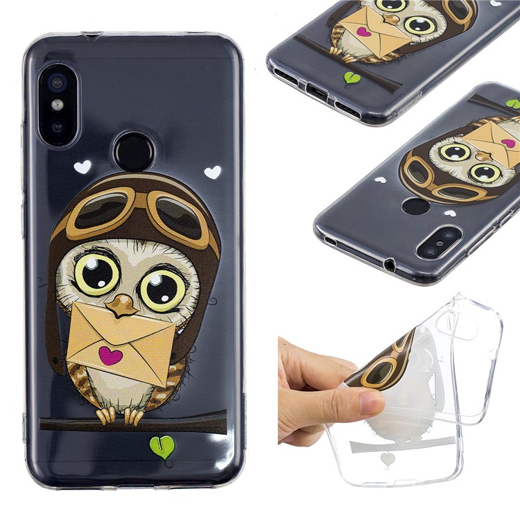 Pattern Printing TPU Cover Shell Case for Xiaomi Mi A2 Lite / Redmi 6 Pro - Owl Pattern-1