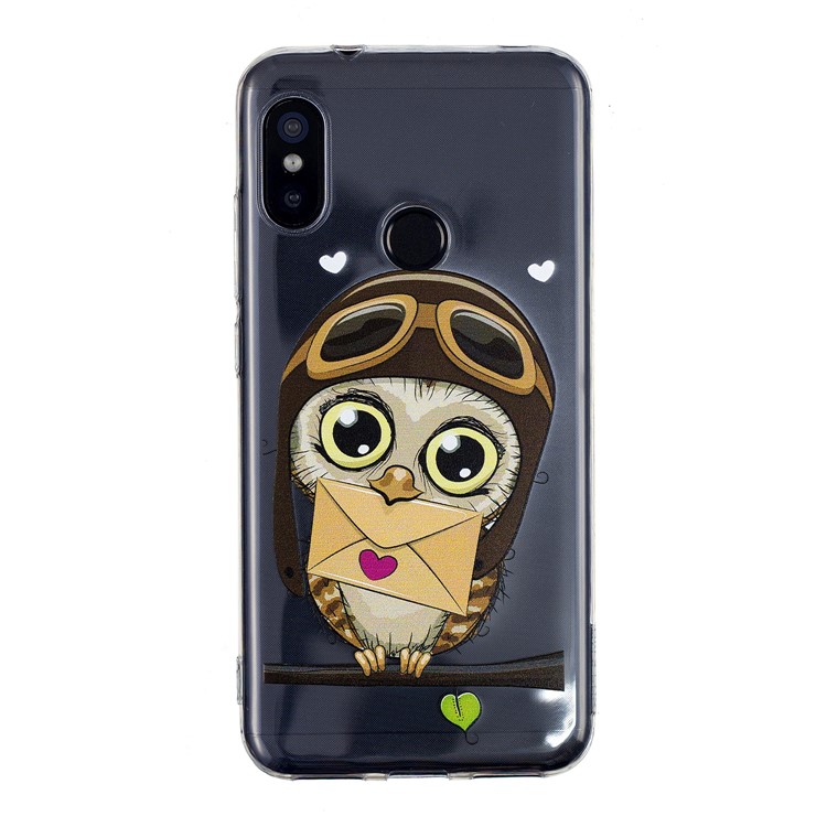 Pattern Printing TPU Cover Shell Case for Xiaomi Mi A2 Lite / Redmi 6 Pro - Owl Pattern-2
