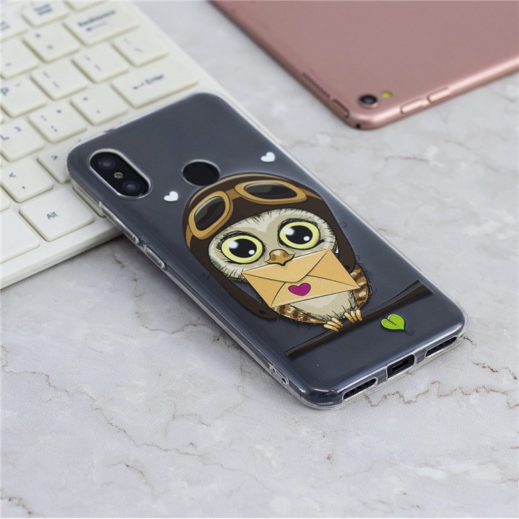 Pattern Printing TPU Cover Shell Case for Xiaomi Mi A2 Lite / Redmi 6 Pro - Owl Pattern-6