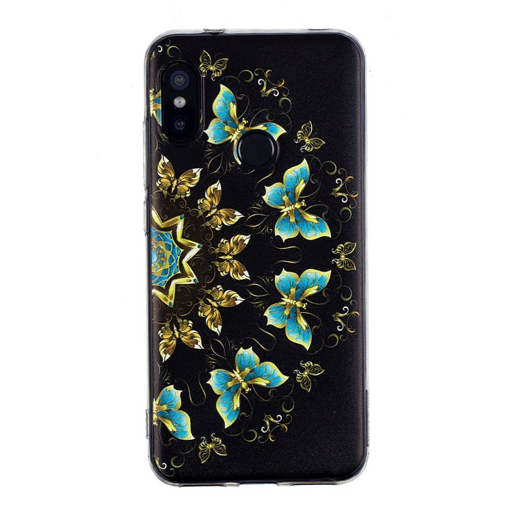 Pattern Printing TPU Gel Case for Xiaomi Mi A2 Lite / Redmi 6 Pro - Colorized Butterfly-2