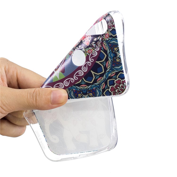 Pattern Printing TPU Case Accessory for Xiaomi Mi A2 Lite / Redmi 6 Pro - Flower and Elephant-5