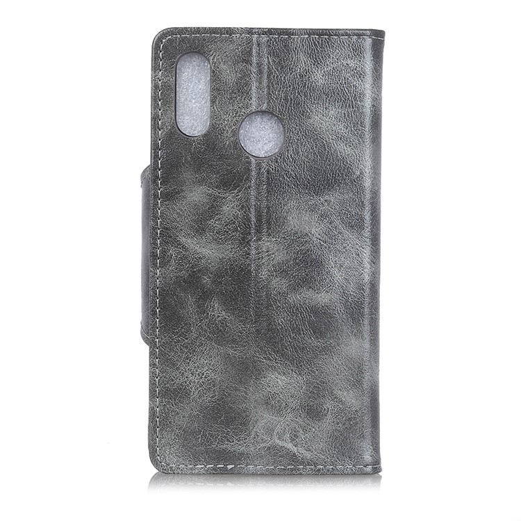 Wallet Stand PU Leather Protection Phone Shell for Xiaomi Redmi Note 6 - Grey-3