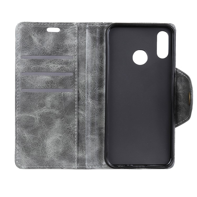 Wallet Stand PU Leather Protection Phone Shell for Xiaomi Redmi Note 6 - Grey-5