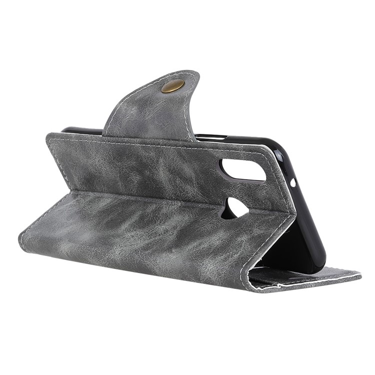 Wallet Stand PU Leather Protection Phone Shell for Xiaomi Redmi Note 6 - Grey-6