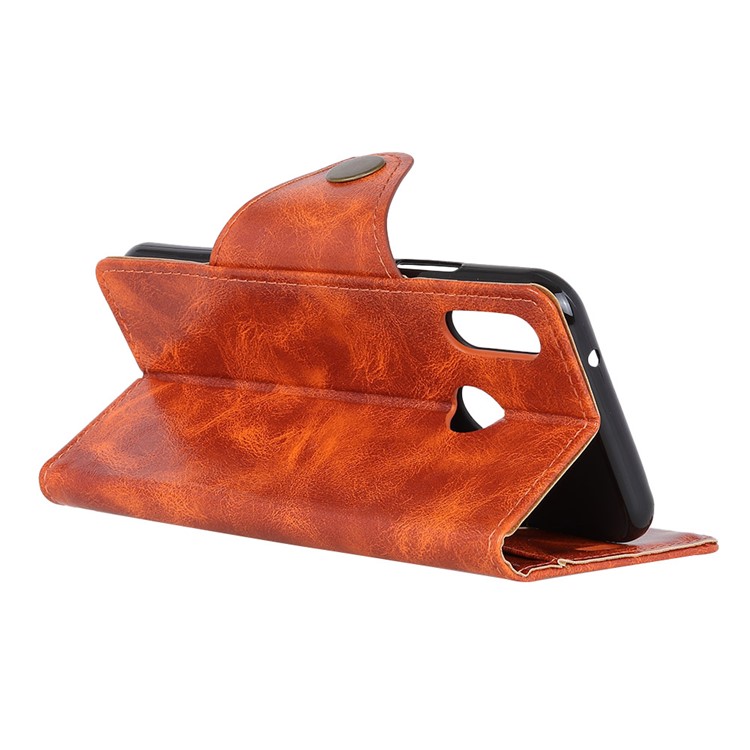 Wallet Leather Flip Stand Mobile Phone Shell for Xiaomi Redmi Note 6 - Orange-6