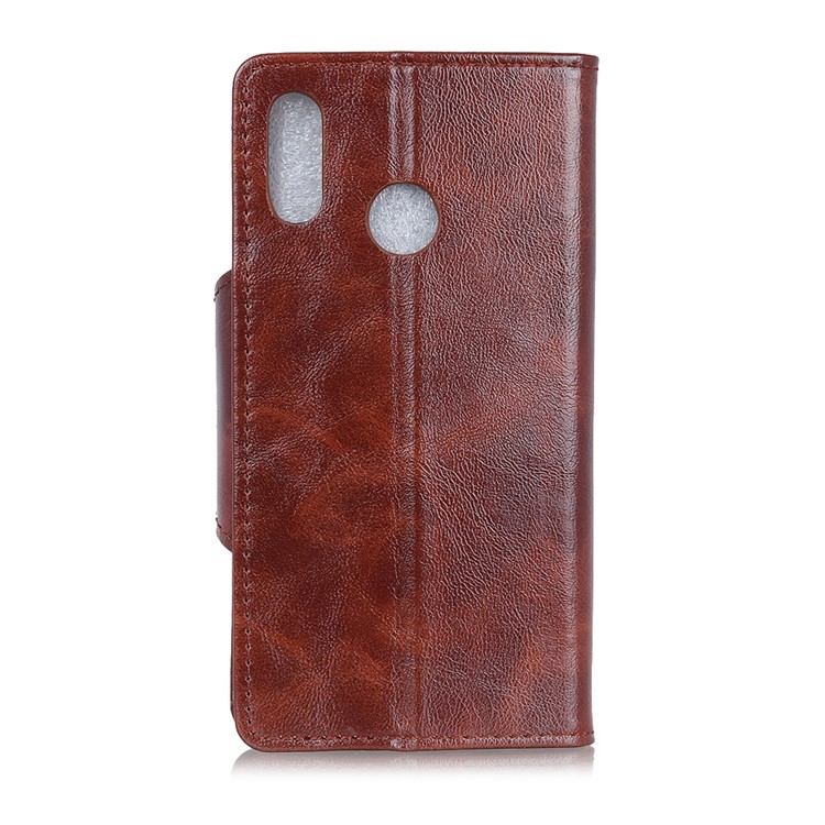 Wallet Leather Flip Stand Mobile Phone Case for Xiaomi Redmi Note 6 - Brown-3