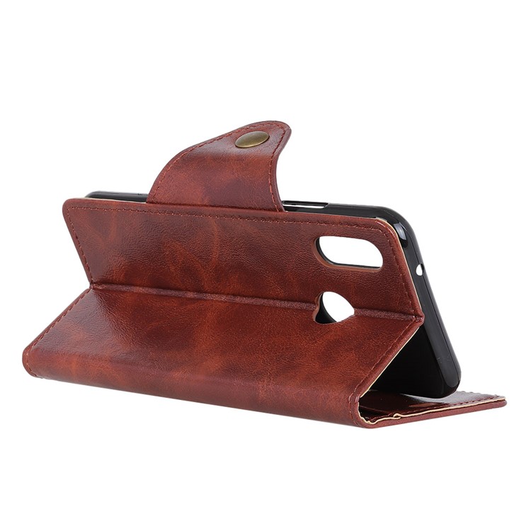 Wallet Leather Flip Stand Mobile Phone Case for Xiaomi Redmi Note 6 - Brown-6