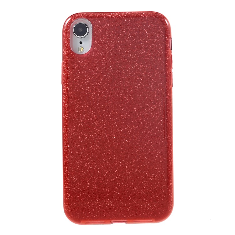 Glittery TPU PC Hybrid Cell Phone Case for iPhone XR 6.1 inch - Red-2