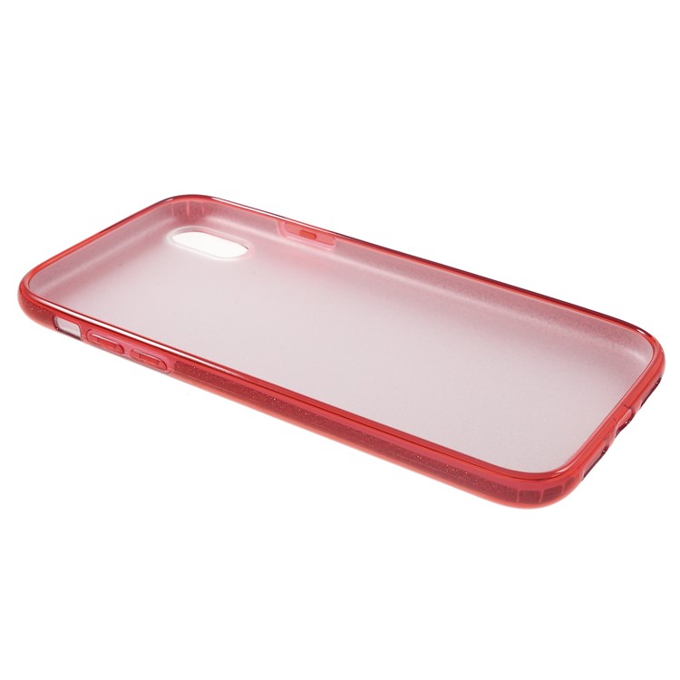 Glittery TPU PC Hybrid Cell Phone Case for iPhone XR 6.1 inch - Red-4