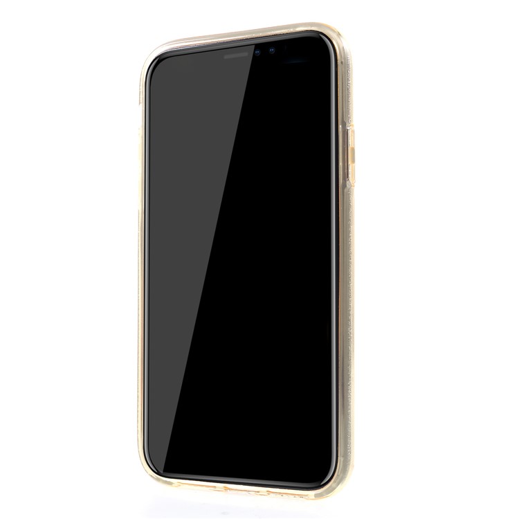 Glittery TPU PC Protection Case Cover for iPhone XR 6.1 inch - Gold-2