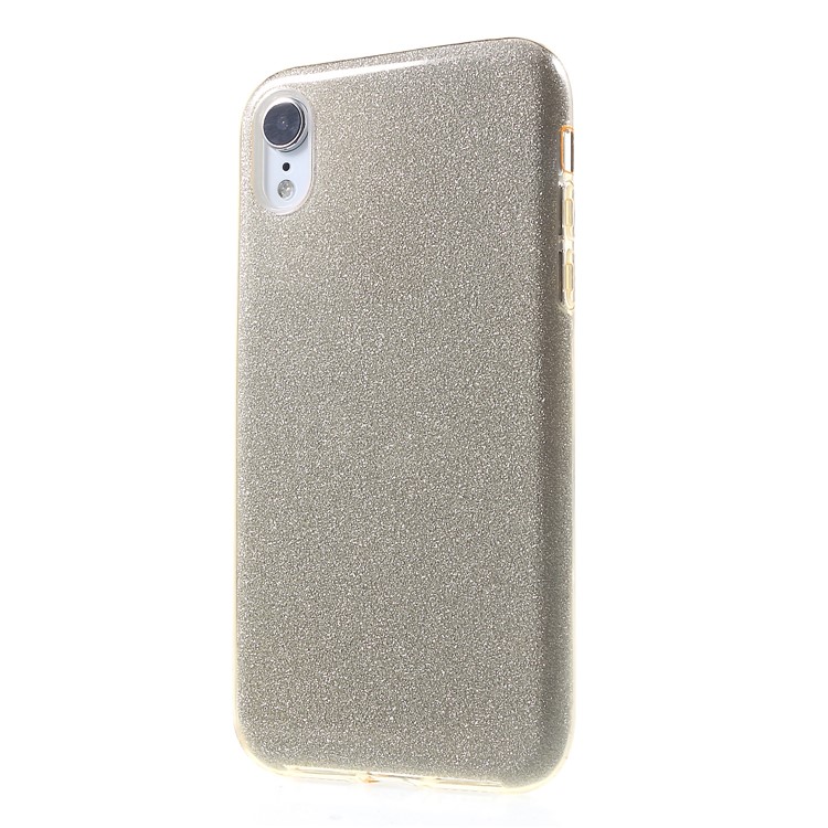 Glittery TPU PC Protection Case Cover for iPhone XR 6.1 inch - Gold-3