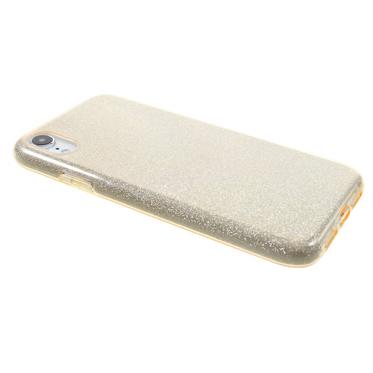Glittery TPU PC Protection Case Cover for iPhone XR 6.1 inch - Gold-4