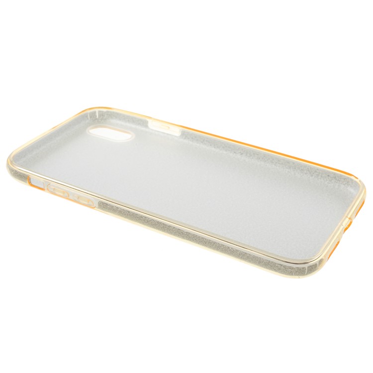 Glittery TPU PC Protection Case Cover for iPhone XR 6.1 inch - Gold-5