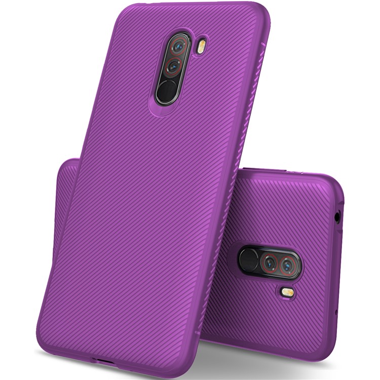 Jazz Series Twill Texture TPU Case Shell for Xiaomi Pocophone F1 / Poco F1 (India) - Purple-1