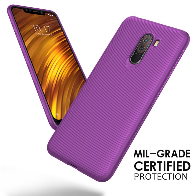 Jazz Series Twill Texture TPU Case Shell for Xiaomi Pocophone F1 / Poco F1 (India) - Purple-2