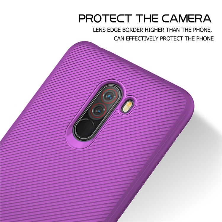 Jazz Series Twill Texture TPU Case Shell for Xiaomi Pocophone F1 / Poco F1 (India) - Purple-3