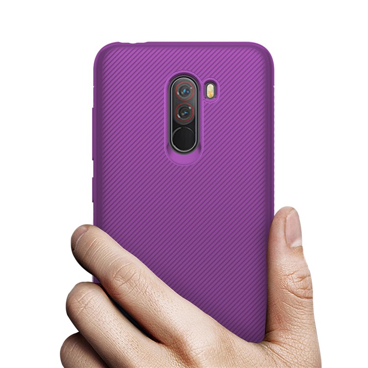 Jazz Series Twill Texture TPU Case Shell for Xiaomi Pocophone F1 / Poco F1 (India) - Purple-4