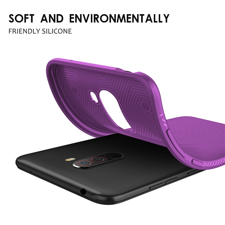 Jazz Series Twill Texture TPU Case Shell for Xiaomi Pocophone F1 / Poco F1 (India) - Purple-5