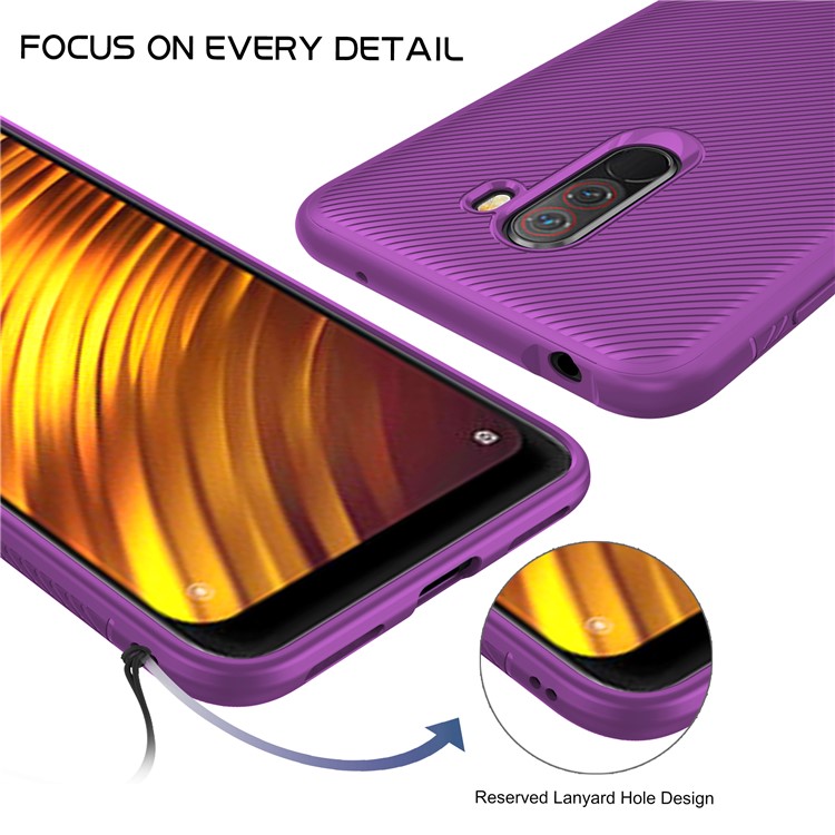 Jazz Series Twill Texture TPU Case Shell for Xiaomi Pocophone F1 / Poco F1 (India) - Purple-6