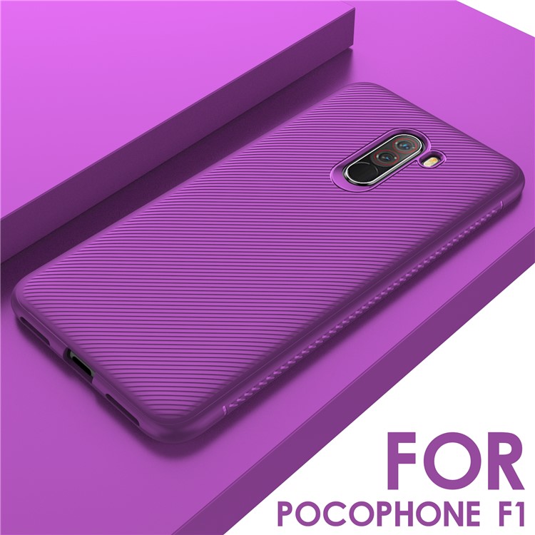 Jazz Series Twill Texture TPU Case Shell for Xiaomi Pocophone F1 / Poco F1 (India) - Purple-7