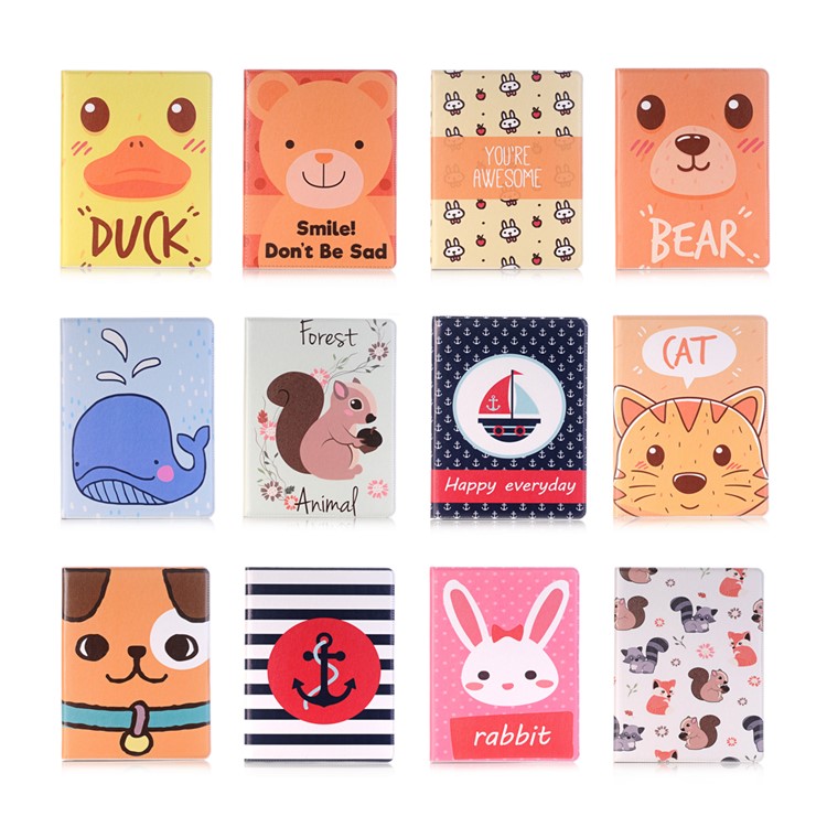 Pattern Printing Embossment Smart Leather Wallet Case for Xiaomi Mi Pad 4 - Flower and Squirrel-11