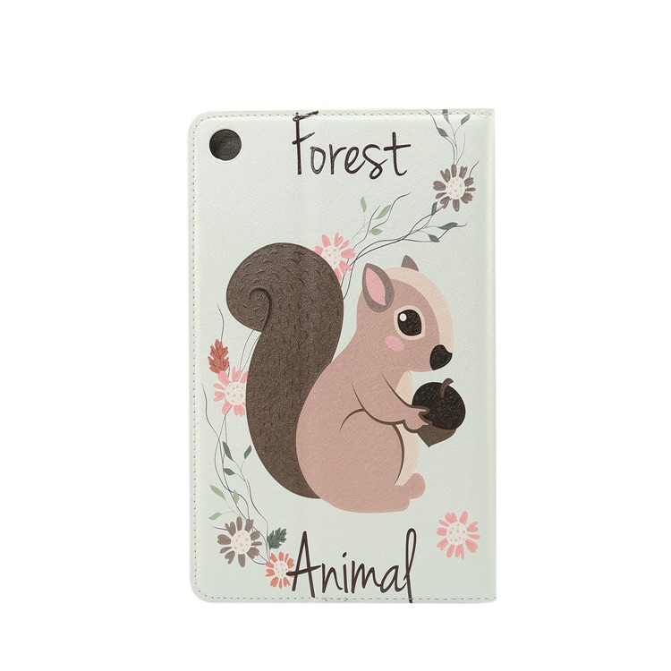Pattern Printing Embossment Smart Leather Wallet Case for Xiaomi Mi Pad 4 - Flower and Squirrel-3