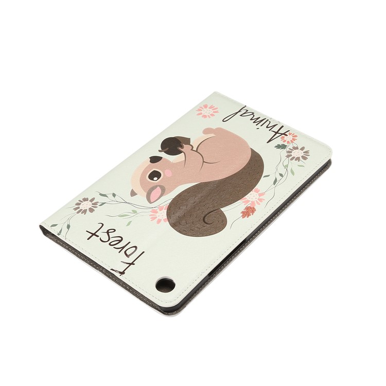 Pattern Printing Embossment Smart Leather Wallet Case for Xiaomi Mi Pad 4 - Flower and Squirrel-4