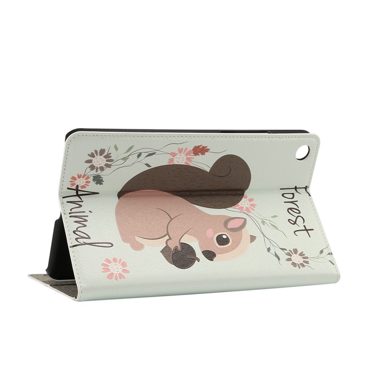 Pattern Printing Embossment Smart Leather Wallet Case for Xiaomi Mi Pad 4 - Flower and Squirrel-5