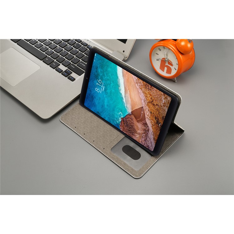 Pattern Printing Embossment Smart Leather Wallet Case for Xiaomi Mi Pad 4 - Flower and Squirrel-8