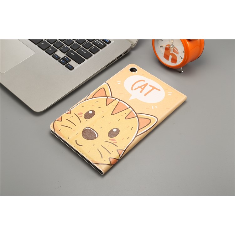 Pattern Printing Embossment Smart Leather Wallet Cover for Xiaomi Mi Pad 4 - Cat-5