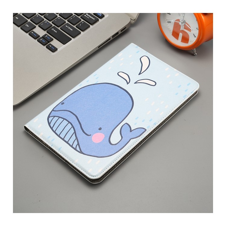 Pattern Printing Embossment Smart Leather Stand Cover Case for Xiaomi Mi Pad 4 - Dolphin-1