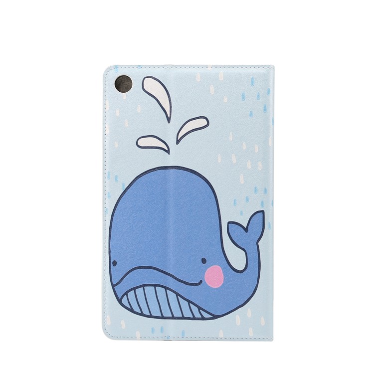 Pattern Printing Embossment Smart Leather Stand Cover Case for Xiaomi Mi Pad 4 - Dolphin-2