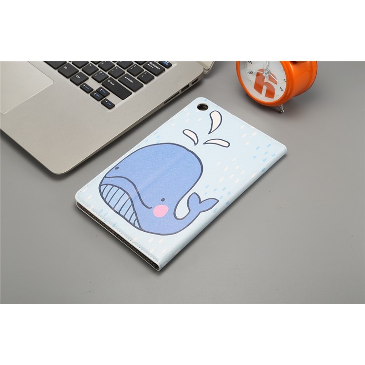 Pattern Printing Embossment Smart Leather Stand Cover Case for Xiaomi Mi Pad 4 - Dolphin-5