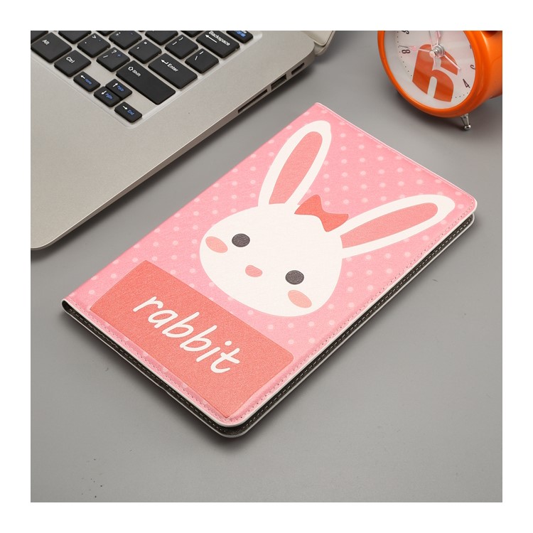Pattern Printing Embossment Smart PU Leather Stand Case for Xiaomi Mi Pad 4 - Rabbit-1