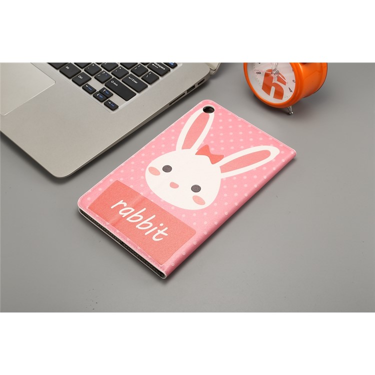 Pattern Printing Embossment Smart PU Leather Stand Case for Xiaomi Mi Pad 4 - Rabbit-5