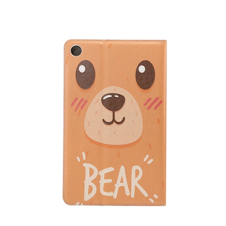 Pattern Printing Embossment Smart Leather Stand Cover Shell Case for Xiaomi Mi Pad 4 - Adorable Bear-2