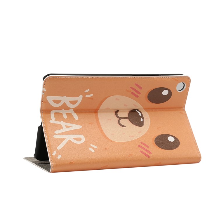 Pattern Printing Embossment Smart Leather Stand Cover Shell Case for Xiaomi Mi Pad 4 - Adorable Bear-4