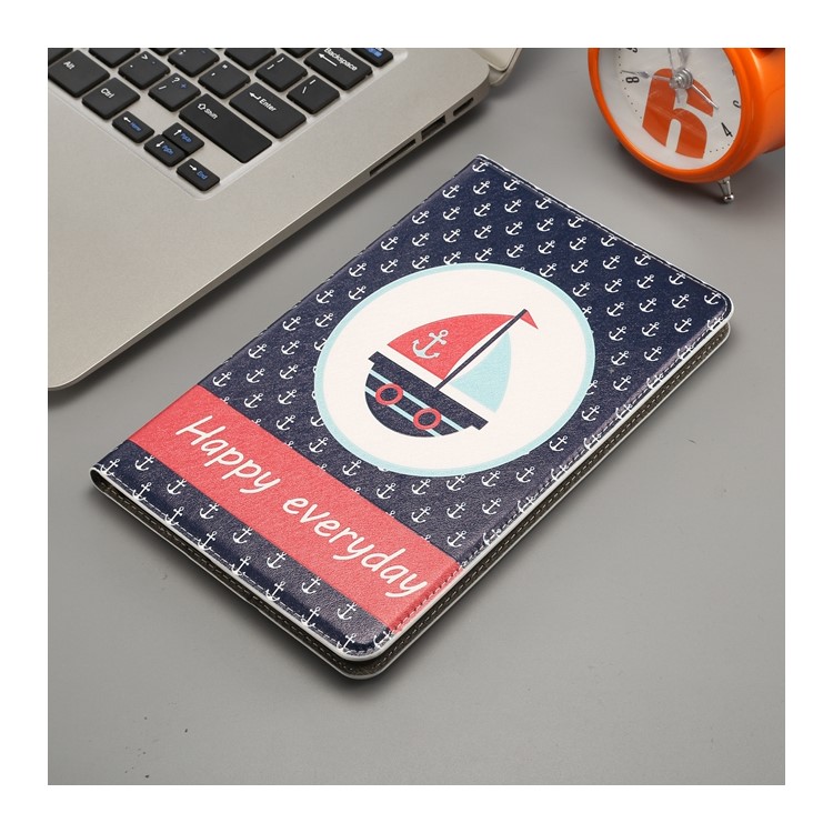 Pattern Printing Embossment Wallet Stand Smart Case for Xiaomi Mi Pad 4 - Anchor-1