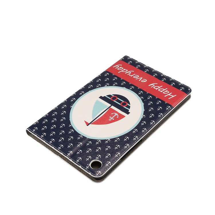 Pattern Printing Embossment Wallet Stand Smart Case for Xiaomi Mi Pad 4 - Anchor-3