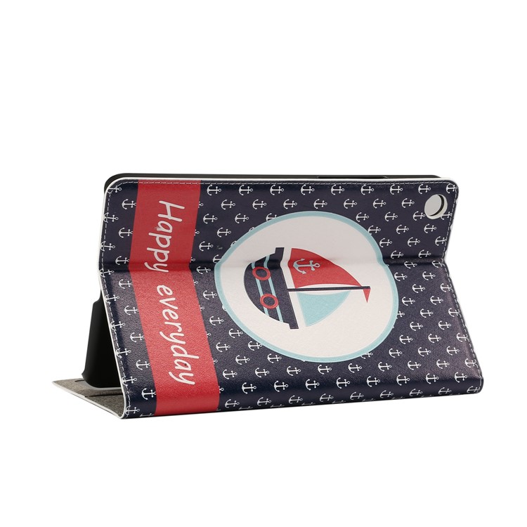 Pattern Printing Embossment Wallet Stand Smart Case for Xiaomi Mi Pad 4 - Anchor-4