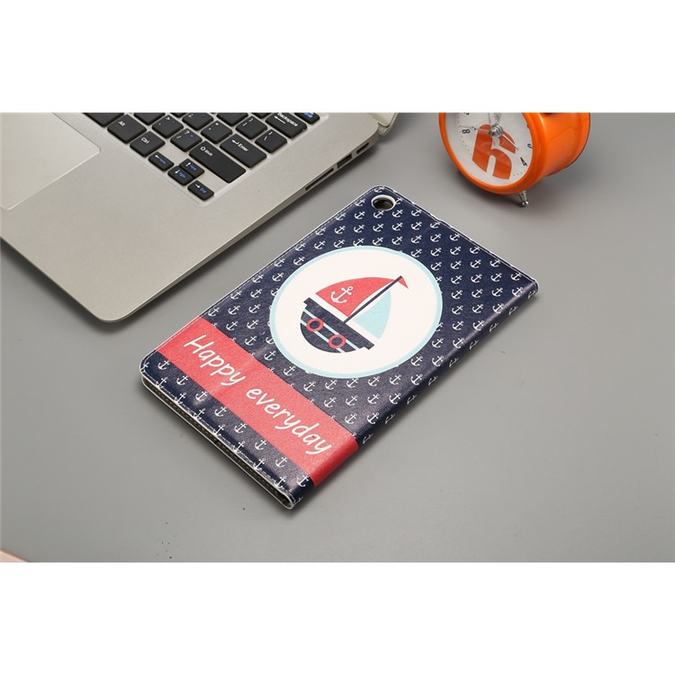 Pattern Printing Embossment Wallet Stand Smart Case for Xiaomi Mi Pad 4 - Anchor-5