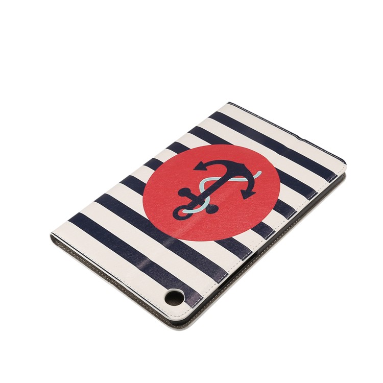 Patterned Embossment Smart Wallet Leather Stand Shell for Xiaomi Mi Pad 4 - Anchor and Stripes-3