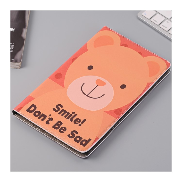 Pattern Printing Embossment Smart PU Leather Stand Shell for Xiaomi Mi Pad 4 - Characters and Bear-1