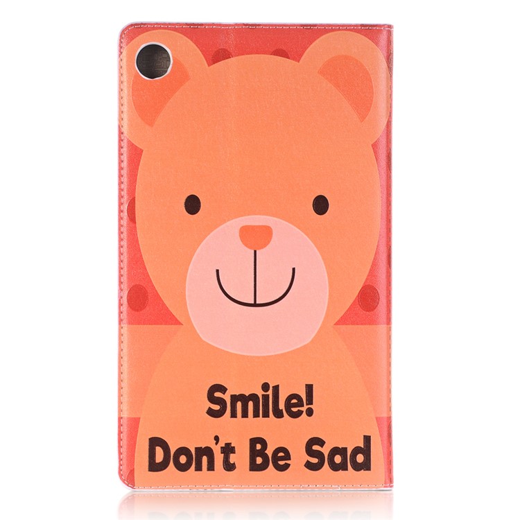 Pattern Printing Embossment Smart PU Leather Stand Shell for Xiaomi Mi Pad 4 - Characters and Bear-3